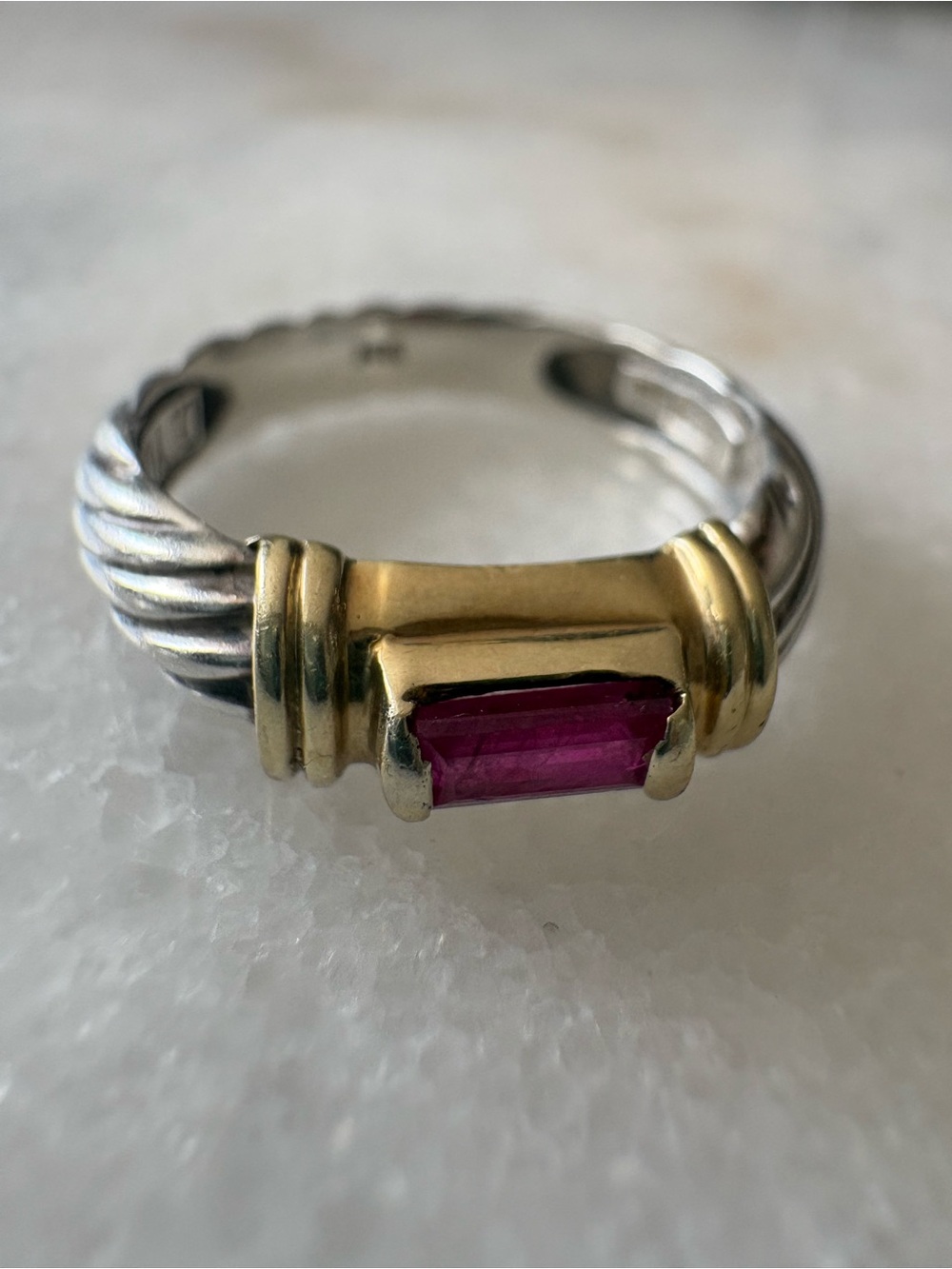 David Yurman 585 925 Ruby Cable Ring